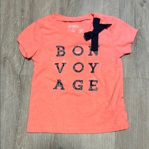 Oshkosh Coral Kids T-Shirt with Navy Bow